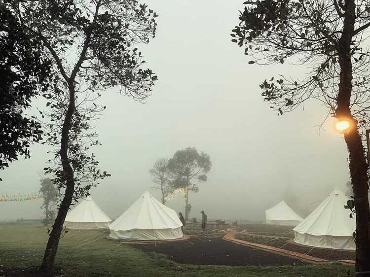 Điểm ngắm hoàng hôn trong sương mù tại Cao Nguyên Vân Hòa